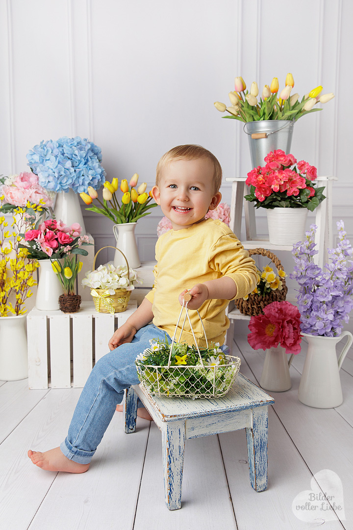 Fotoshooting Berlin Kind bunte Blumen